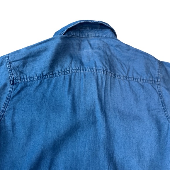 Thread & Supply Short Sleeve Tie Denim Shirt Dress – Size XS Blue Midi Casual - Picture 16 of 16